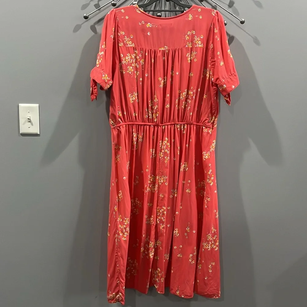 Peyton & Parker Floral Orange Button-Down Dress Size XL Lightweight And Flowy - Picture 4 of 6